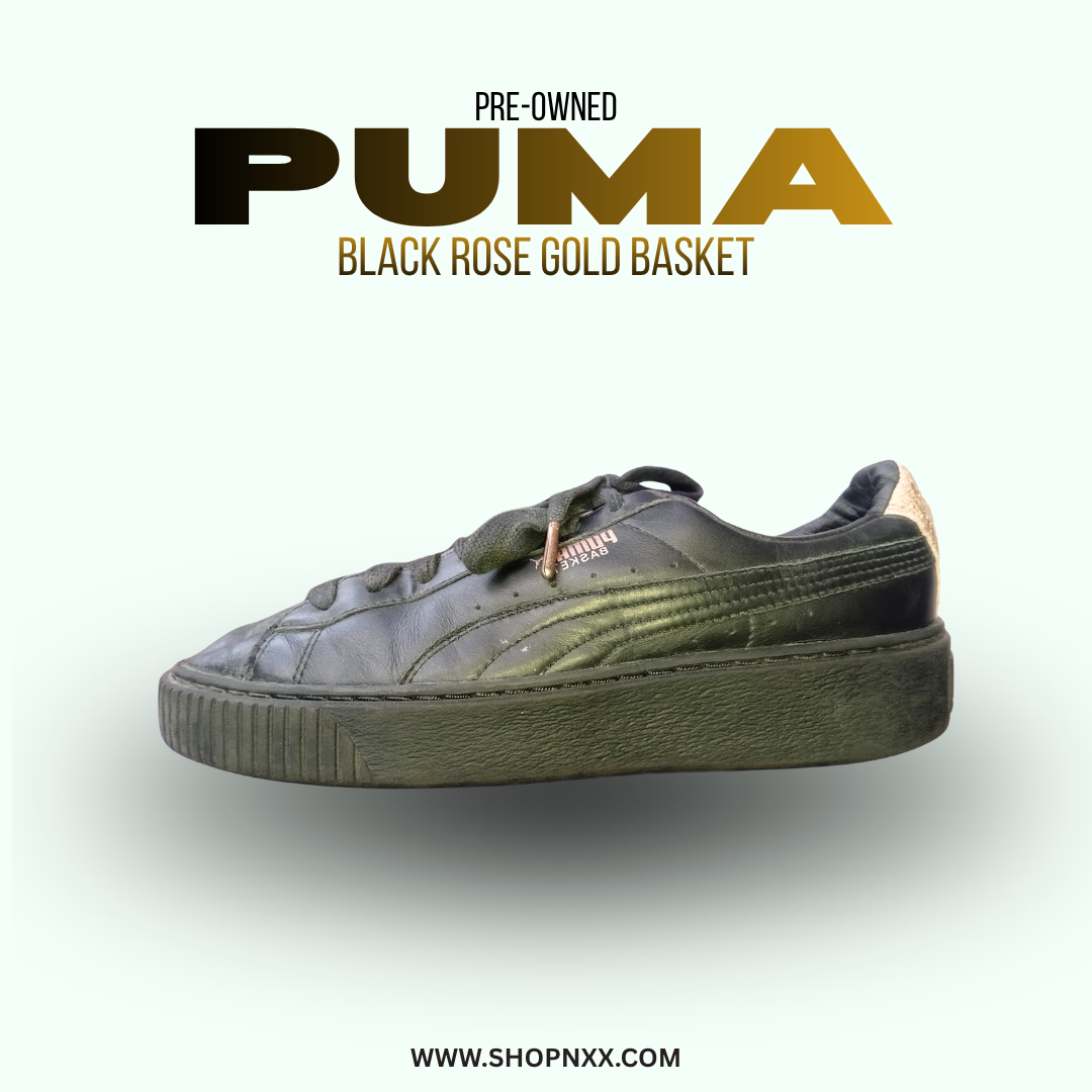 Puma Black Rose Gold Basket - preloved women's shoe